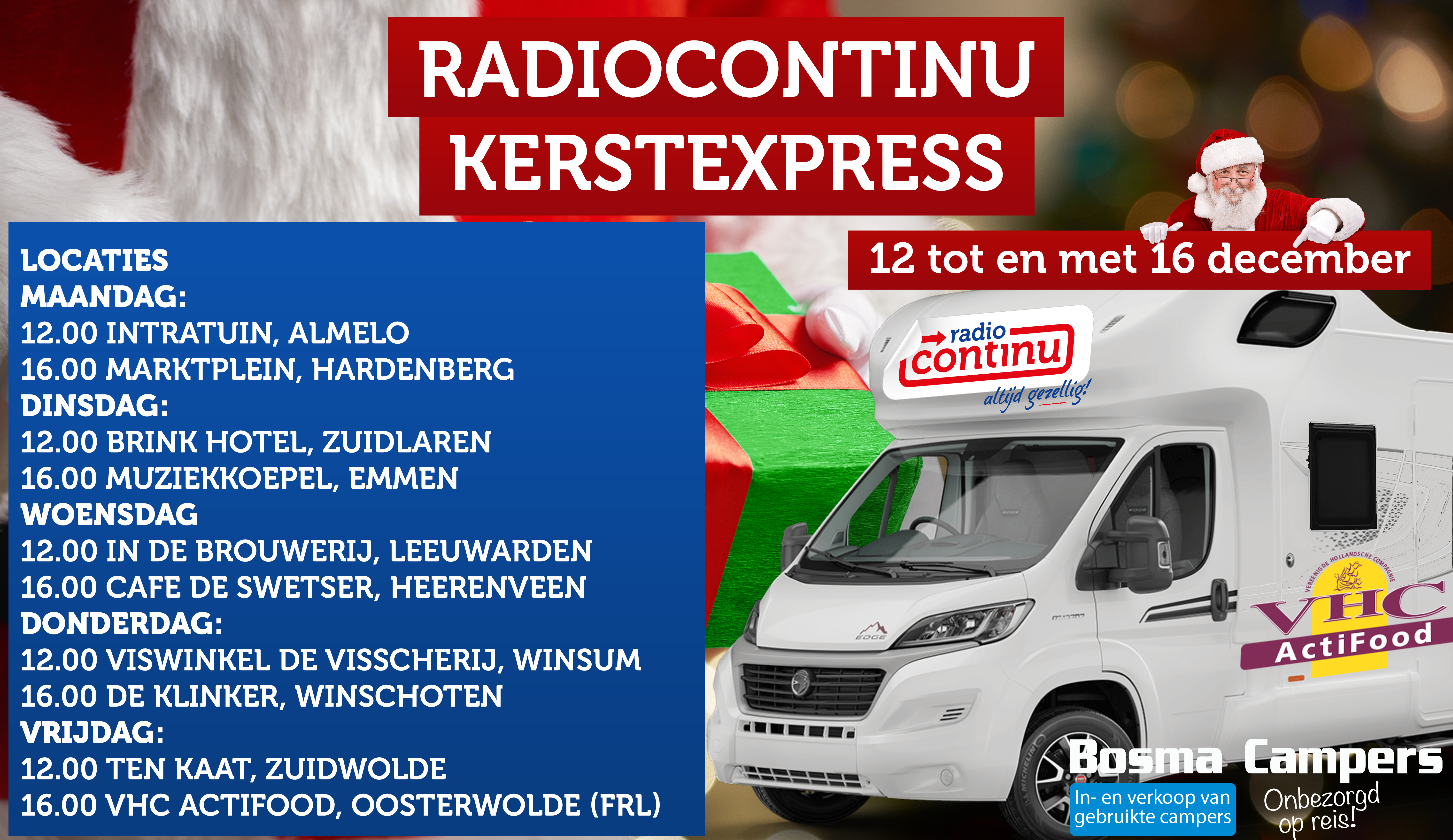 12 TM 16 DECEMBER: Radio Continu Kerstexpress